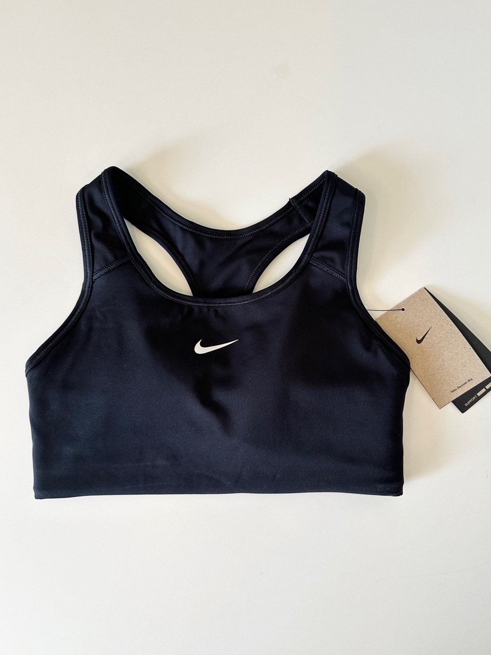 Nike Solid Black Sports Bra Racerback NEW with Tags NWT S Small